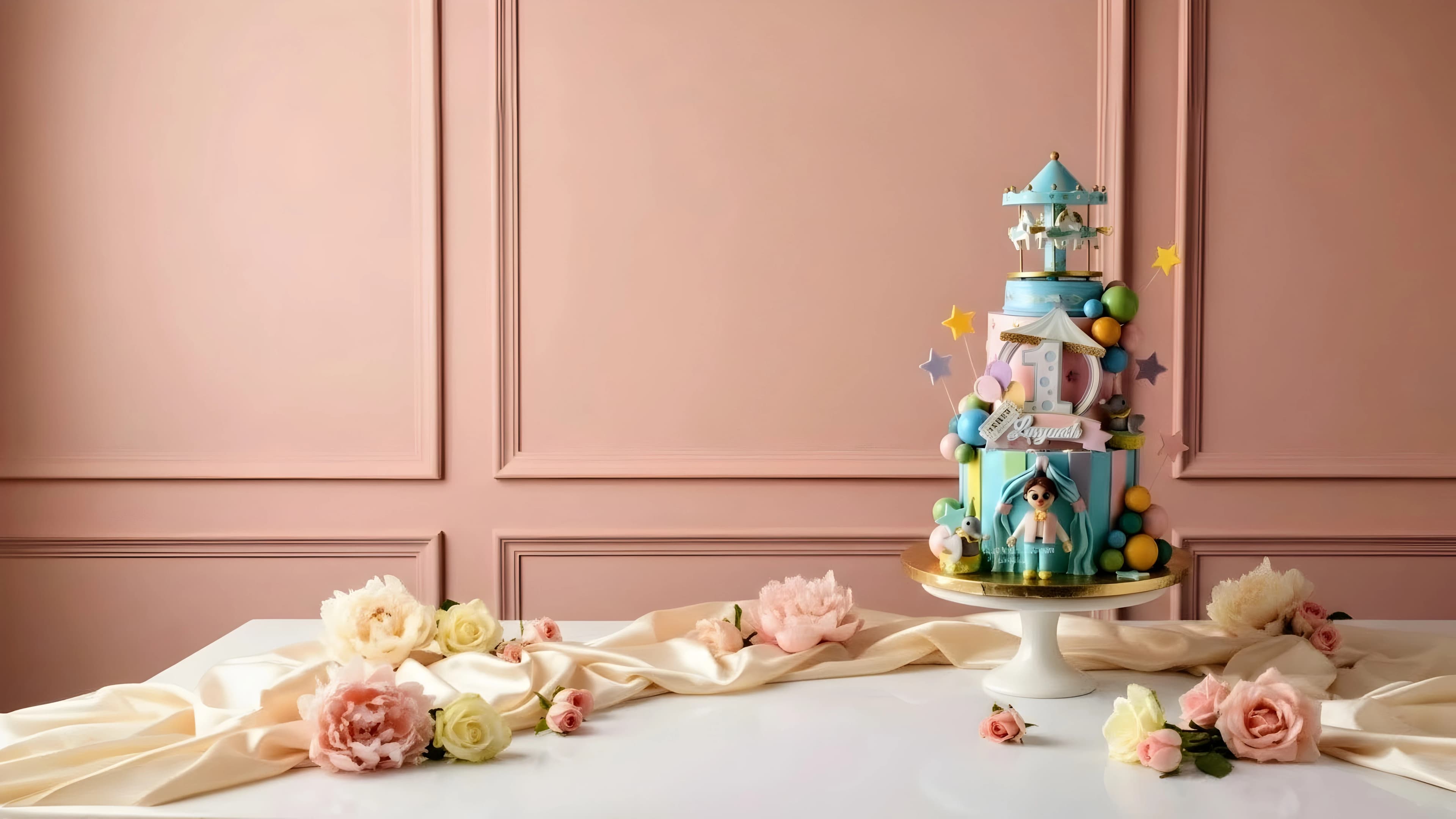 Elegant Vanilla Bean Anniversary Cake