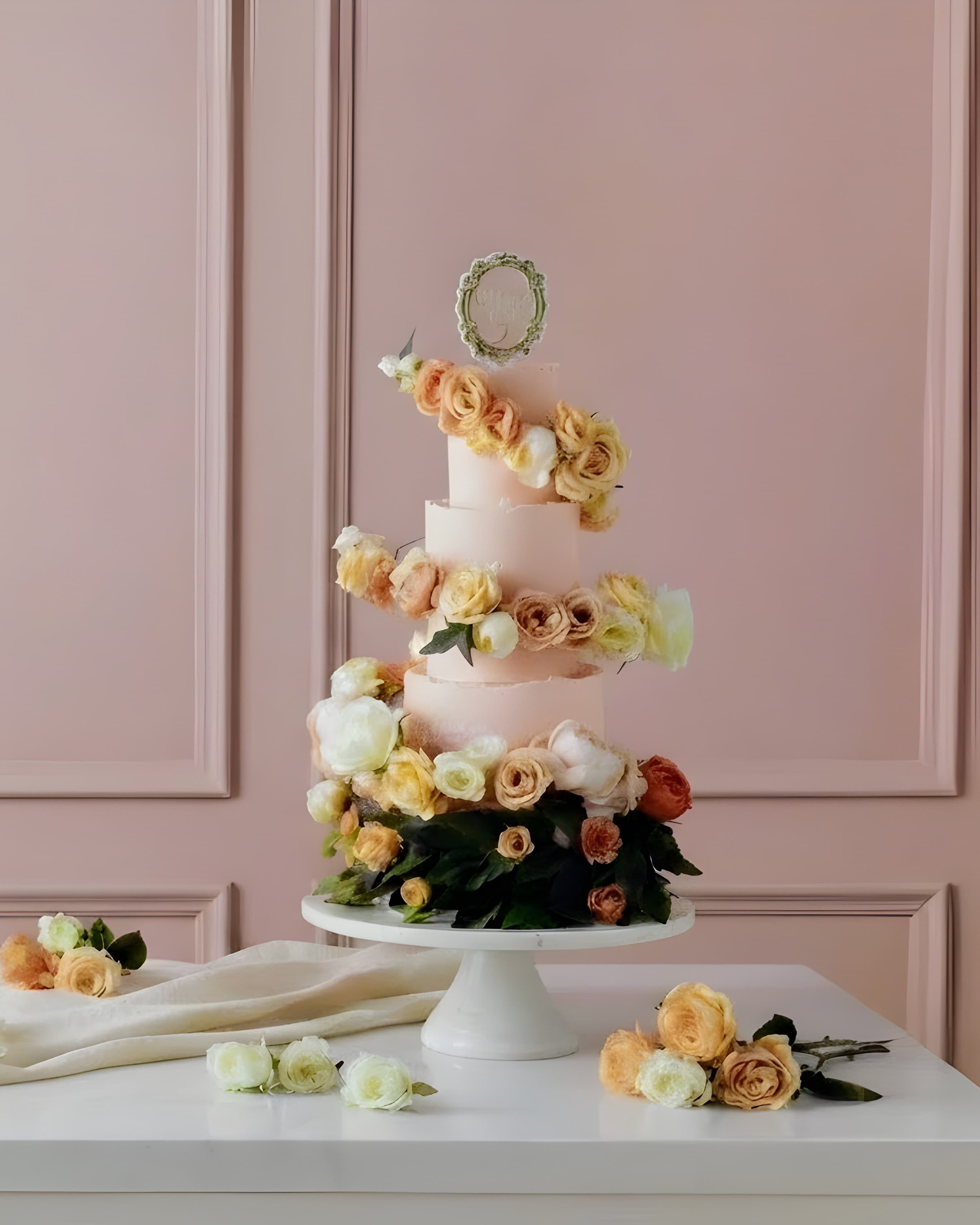 Elegant Vanilla Bean Anniversary Cake