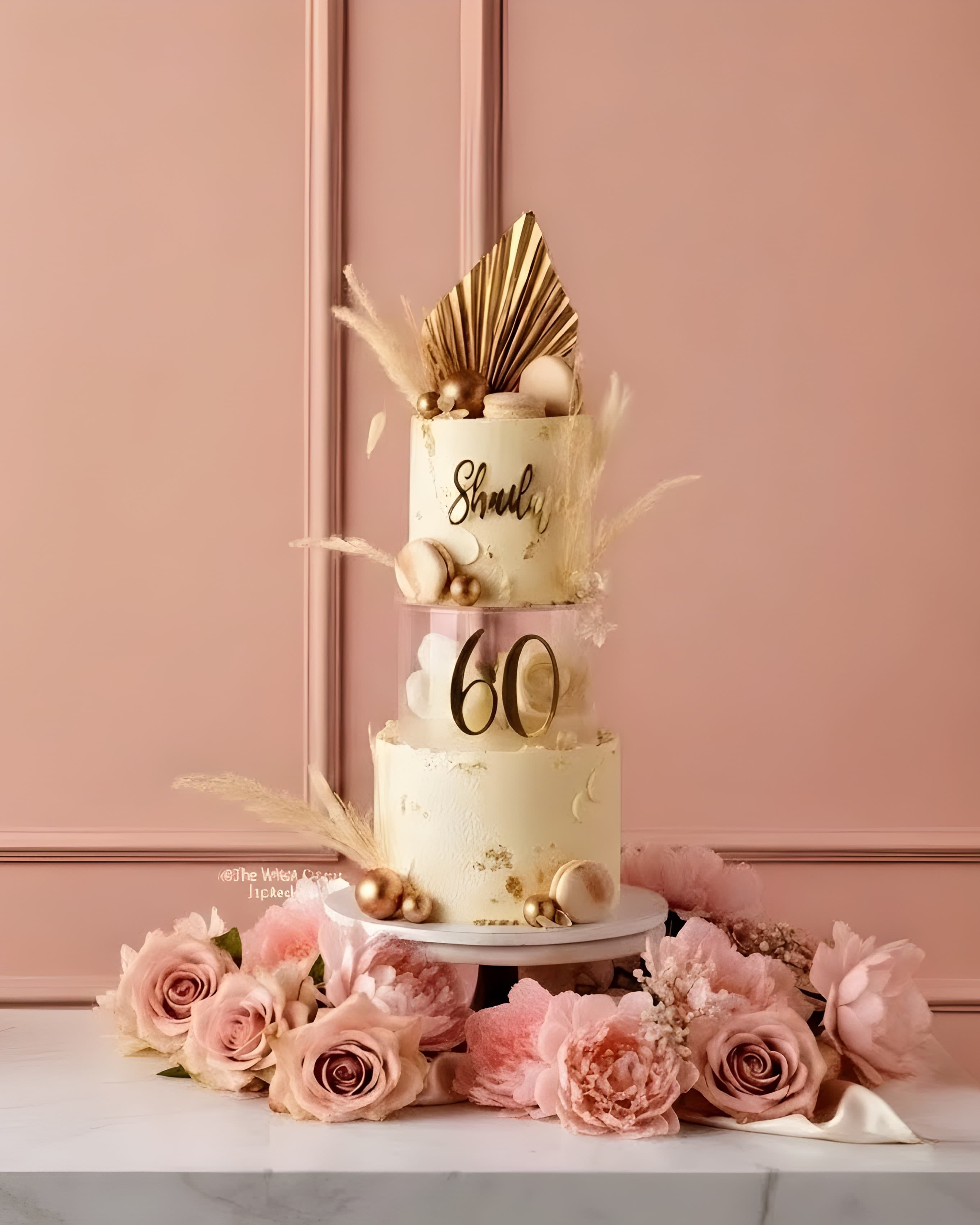 Elegant Vanilla Bean Anniversary Cake